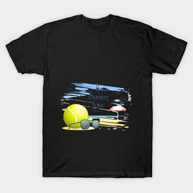 it' s  summer  time sports card .tennis T-Shirt by busines_night